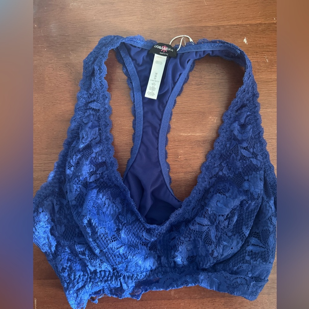 Cosabella Royal Blue Lace Bralette Racerback